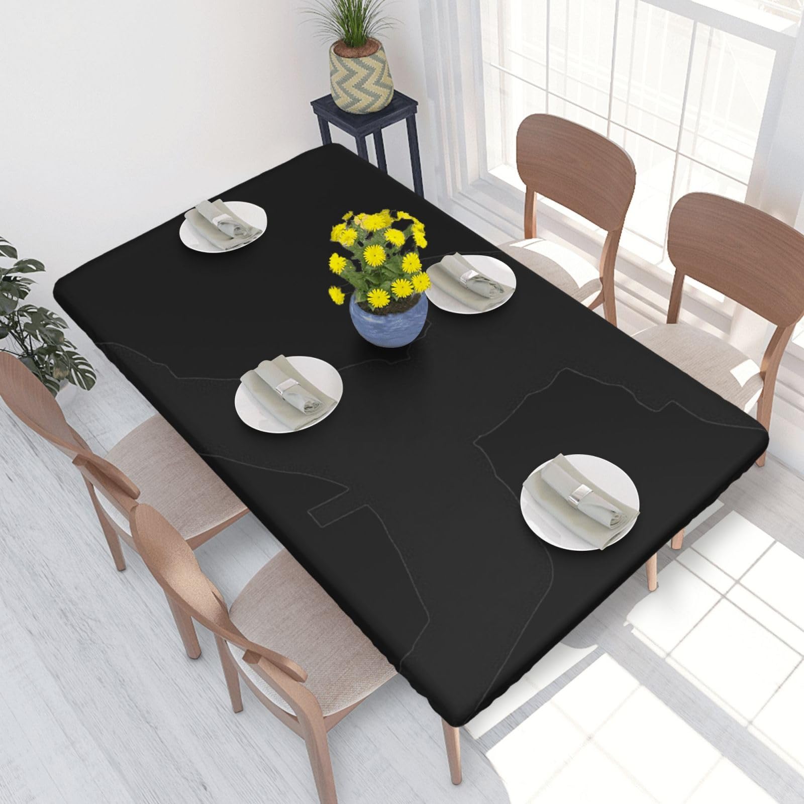 BNVSADC karates Printed 4FT Tablecloth 122x76 CM Polyester Kitchen Water Resistant Table Cloth Dining Table Decoration Table Covers