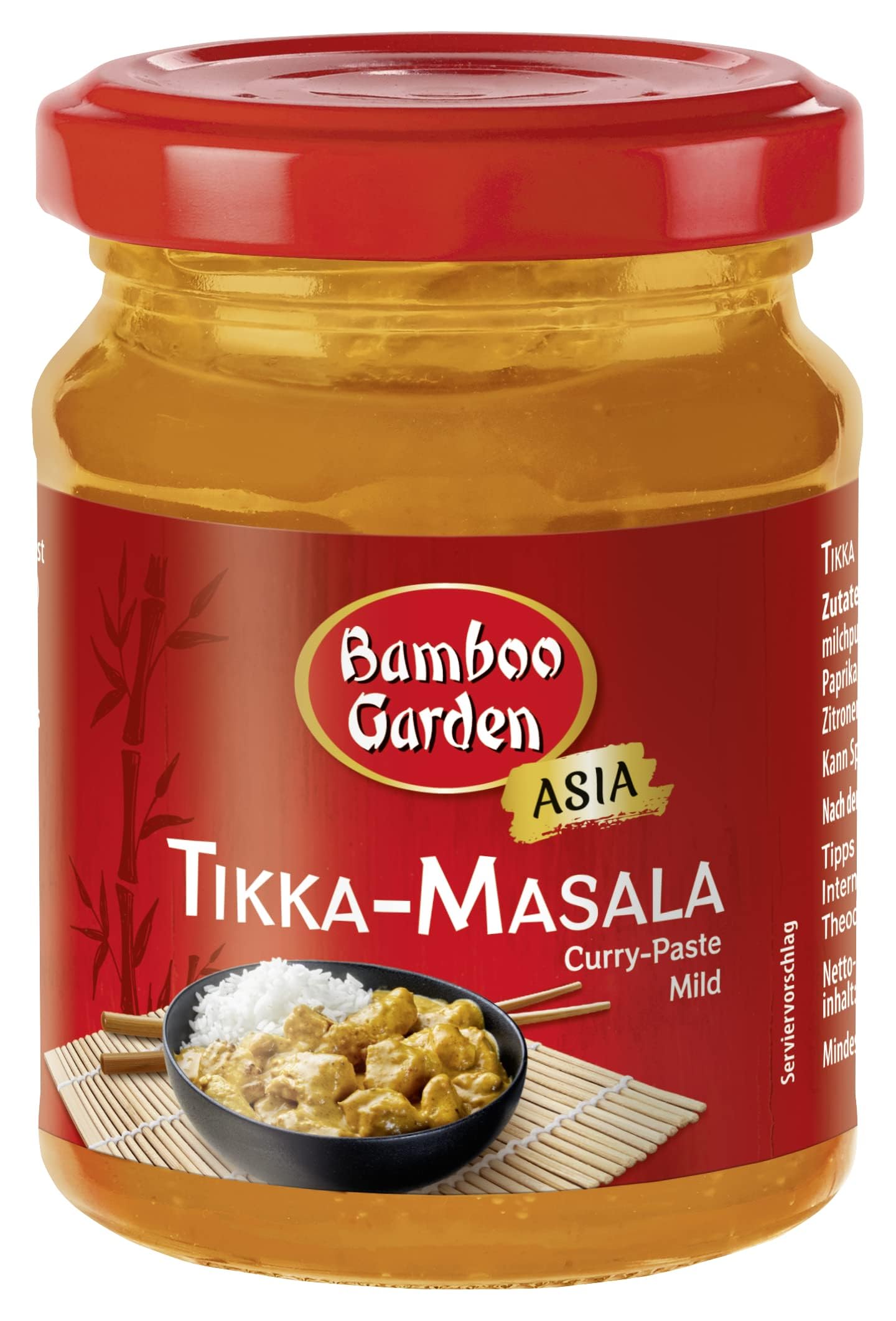 Bamboo Garden - Currypaste Tikka Masala , Typisch mild-würziger Geschmack für Currygerichte , 1 x 125 g