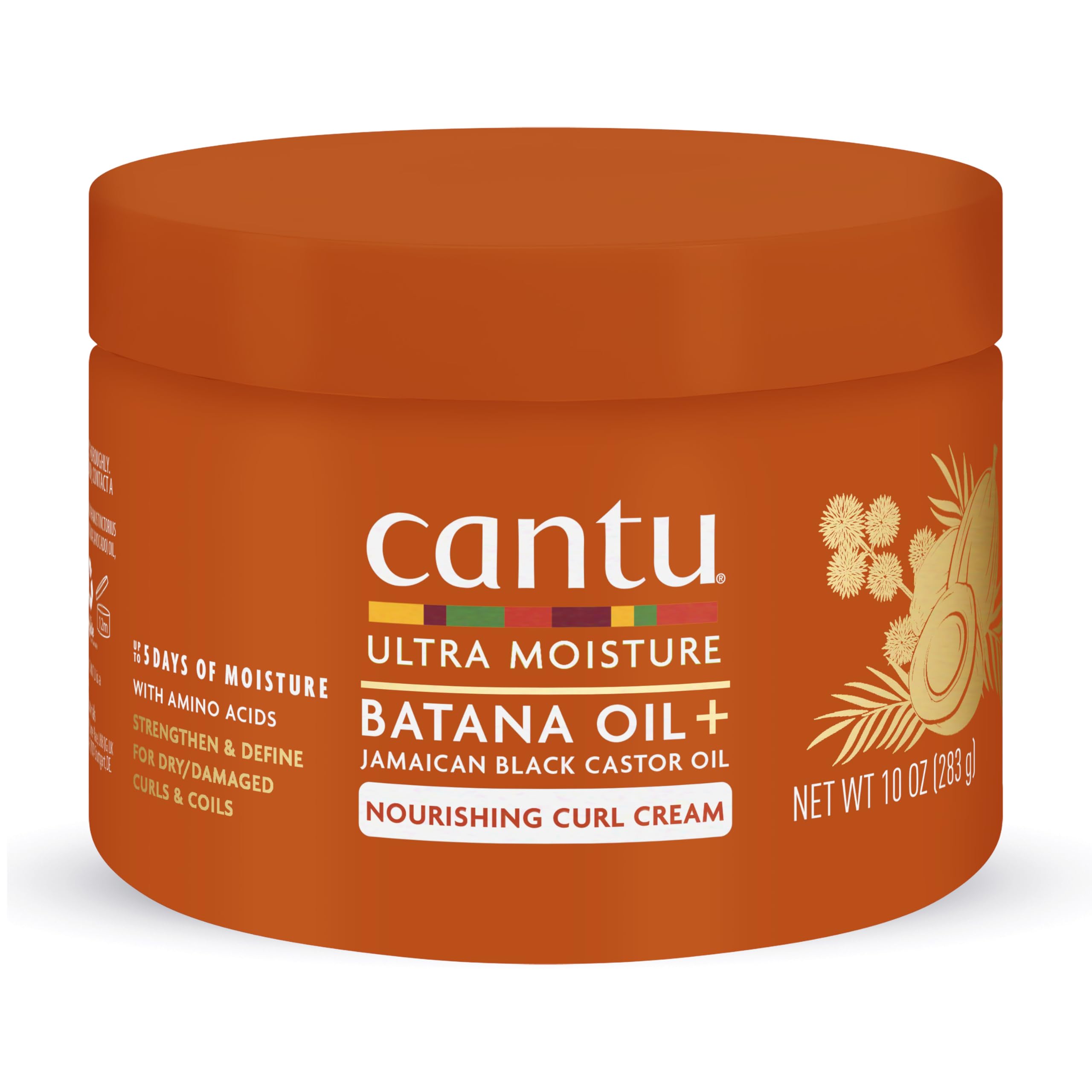 Cantu Ultra Moisture Nourishing Curling Cream with Batana Oil + Jamaican Black Castor Oil, 10 oz