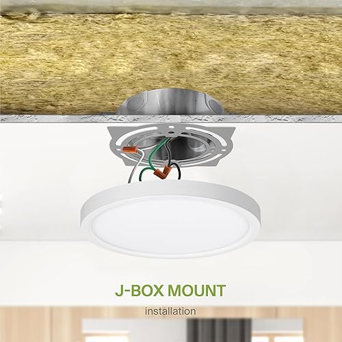 Miniatura 7 de ASD Lámpara de techo LED de 5" de montaje empotrado redonda, iluminación de superficie de bajo perfil  5CCT, regulable, ultradelgada, con