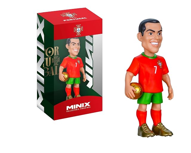 MINIX - Estrellas del fútbol - Mundial #7 - Portugal - Ronaldo - Figura Coleccionable de 12 cm