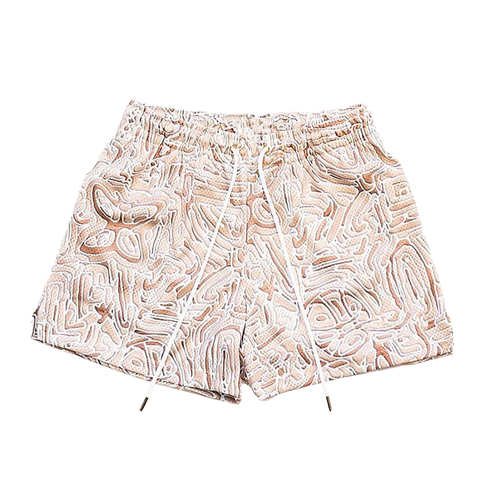 DIOTSRMens Graphic Print Shorts Cool Mesh Basketball Shorts Casual Flat Front Shorts Summer Drawstring