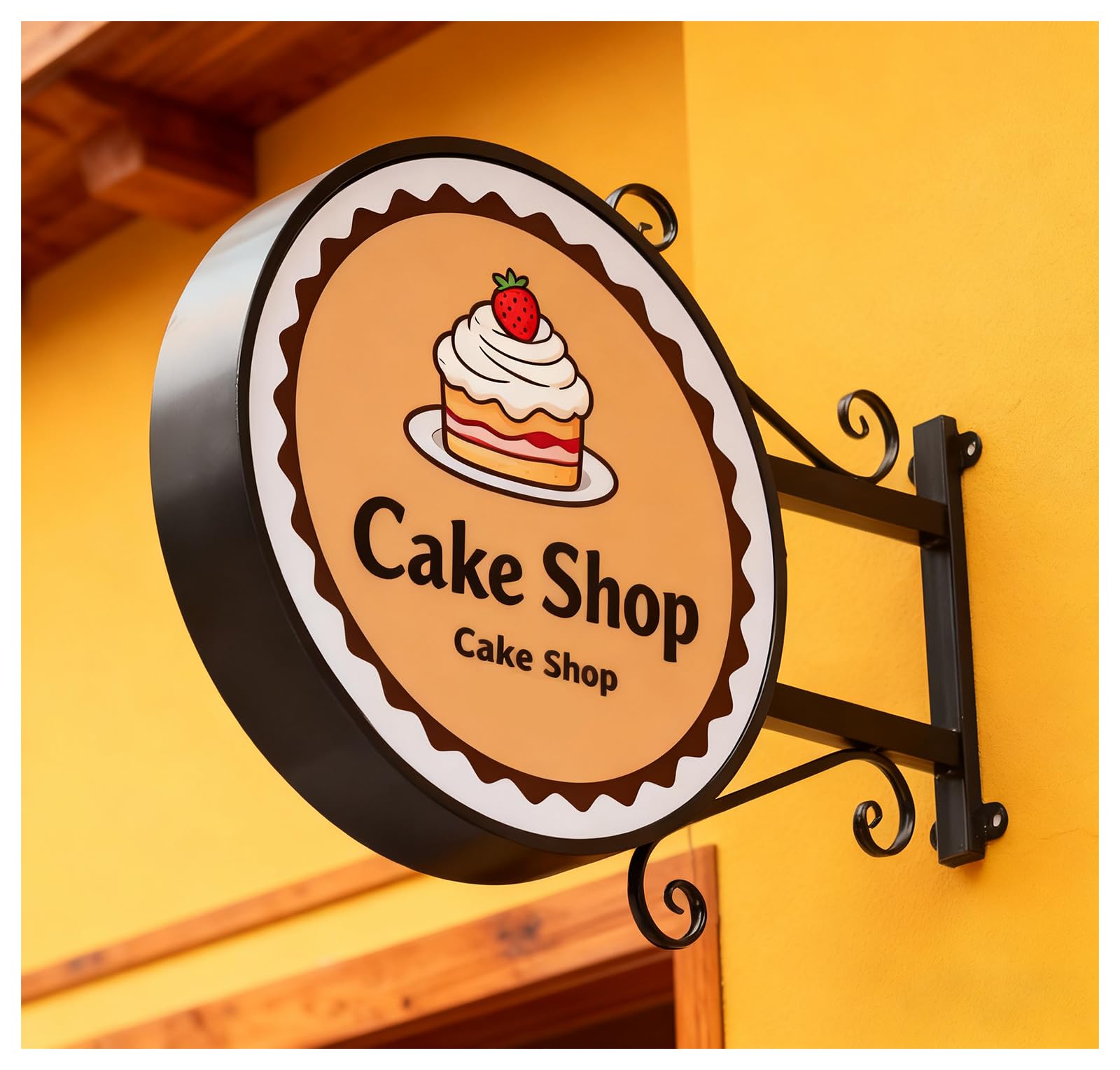 ZHJOPP Custom LED Lightbox, Double Sided Illuminated Sign, Advertising Billboard for Business, Circular Shop Signage (45cm)