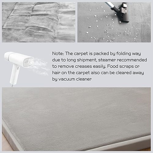 Vista 4 de MAXYOYO Alfombra de juego para bebé, alfombra acolchada suave de espuma viscoelástica de 3 cm de grosor con respaldo antideslizante, alfombra