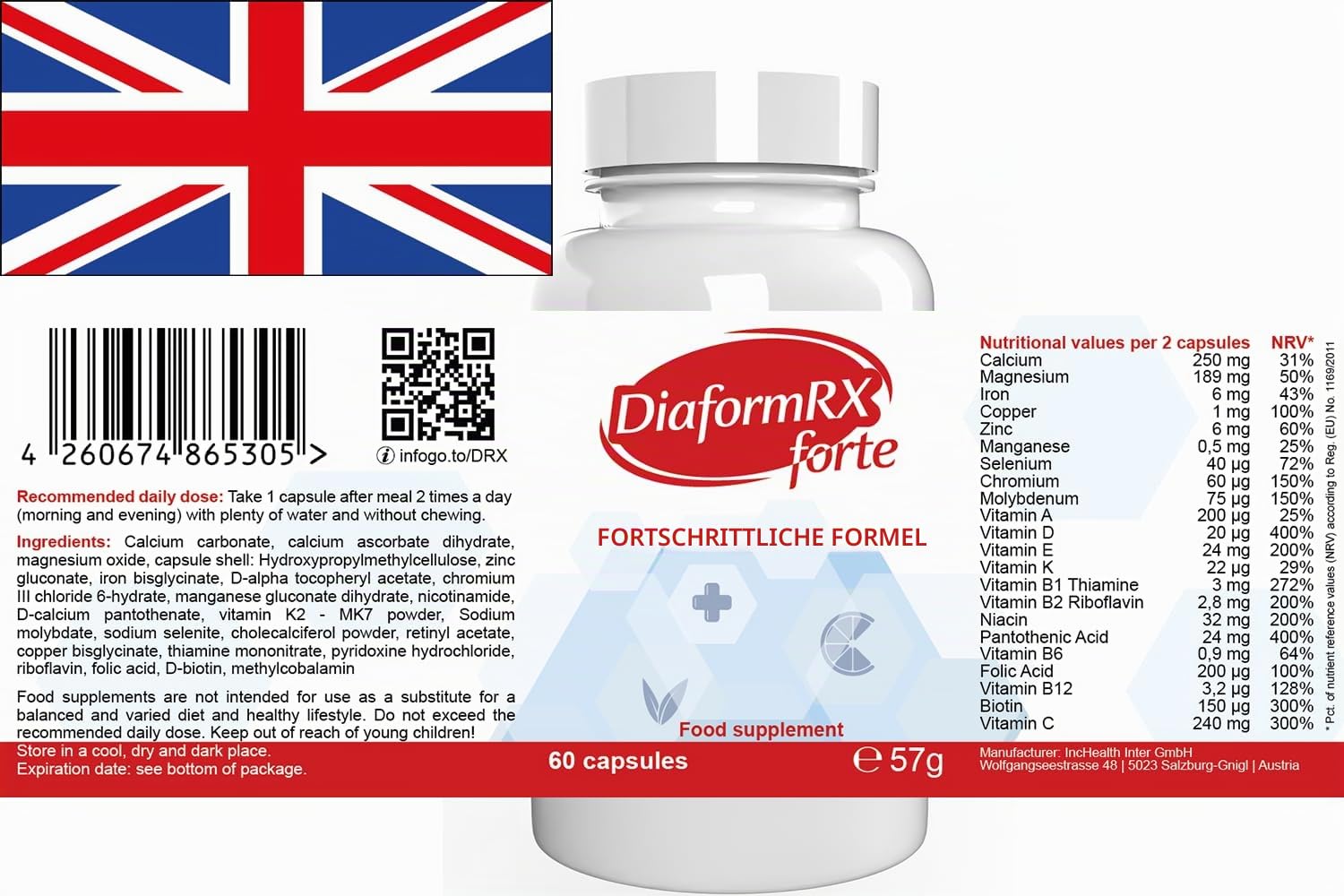 Diaform RX Forte - 300 Kapseln (5x60 Kapseln), 5er Pack