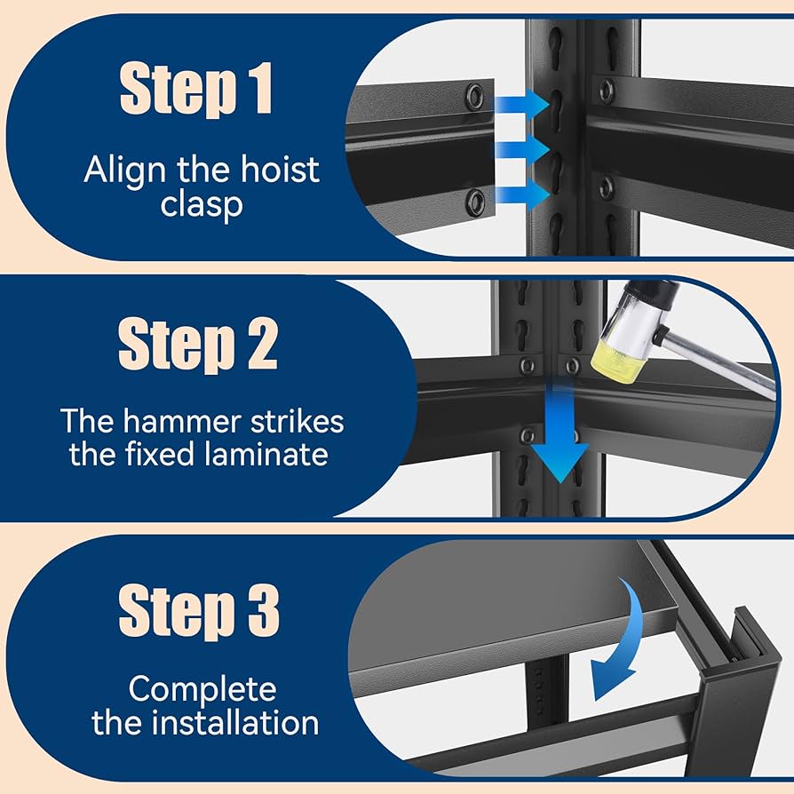 Amazon｜Beestmueble 頑丈なガレージの棚付け、5 つの層の鋼鉄