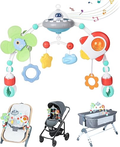 Miniatura 1 de Orzbow Juguete de arco de cochecito para bebé, juguetes musicales para colgar con la dentición, móvil de bebé para cuna, asiento de automóvil y