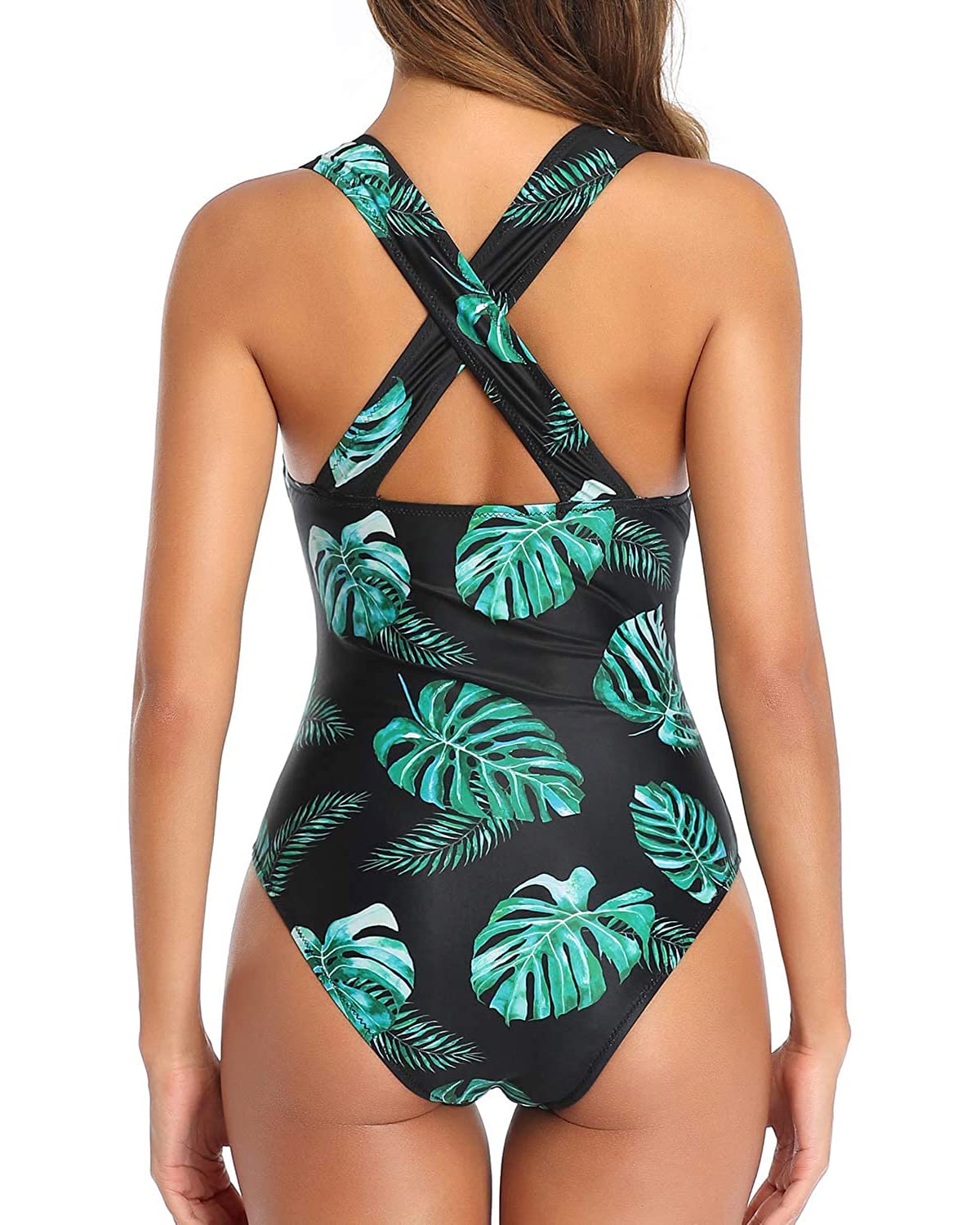 Tempt Me Women Sexy One Piece Swimsuits Deep V Neck Bathing Suits Plunge Hollow Out Swimwear