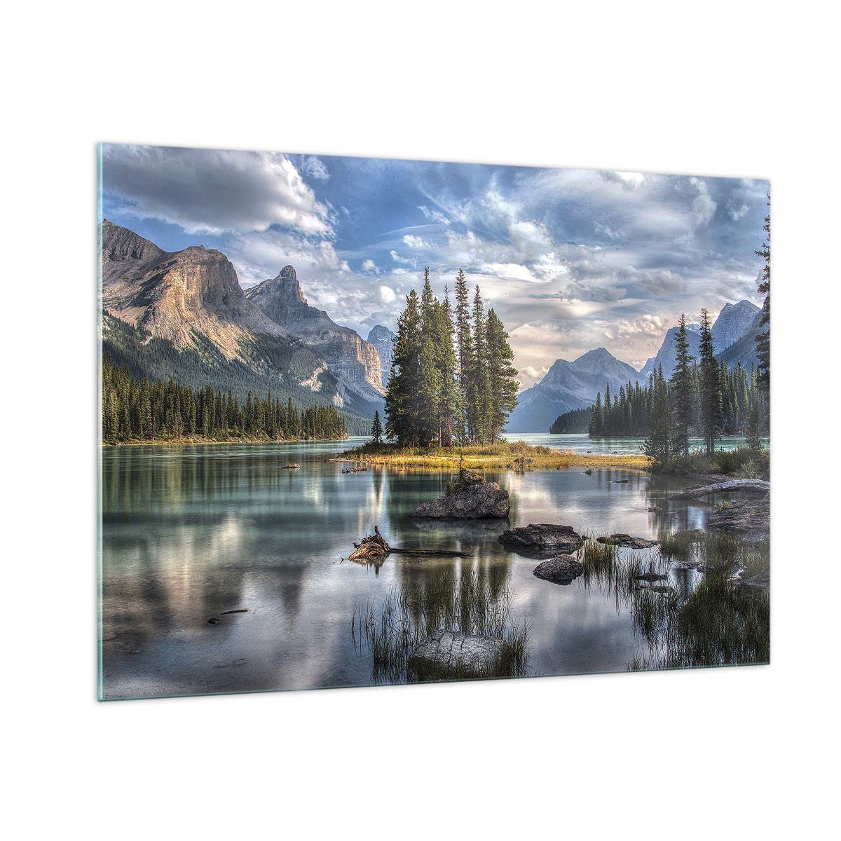 ARTTOR Glasbild 100x70cm Wandbild Glasdruck Landschaften Natur - 4133 | See Landschaft Groß Modern Dekoration Wohnzimmer Schlafzimmer Küche Wanddeko Kunstdruck Art Wall Decor ARTTOR