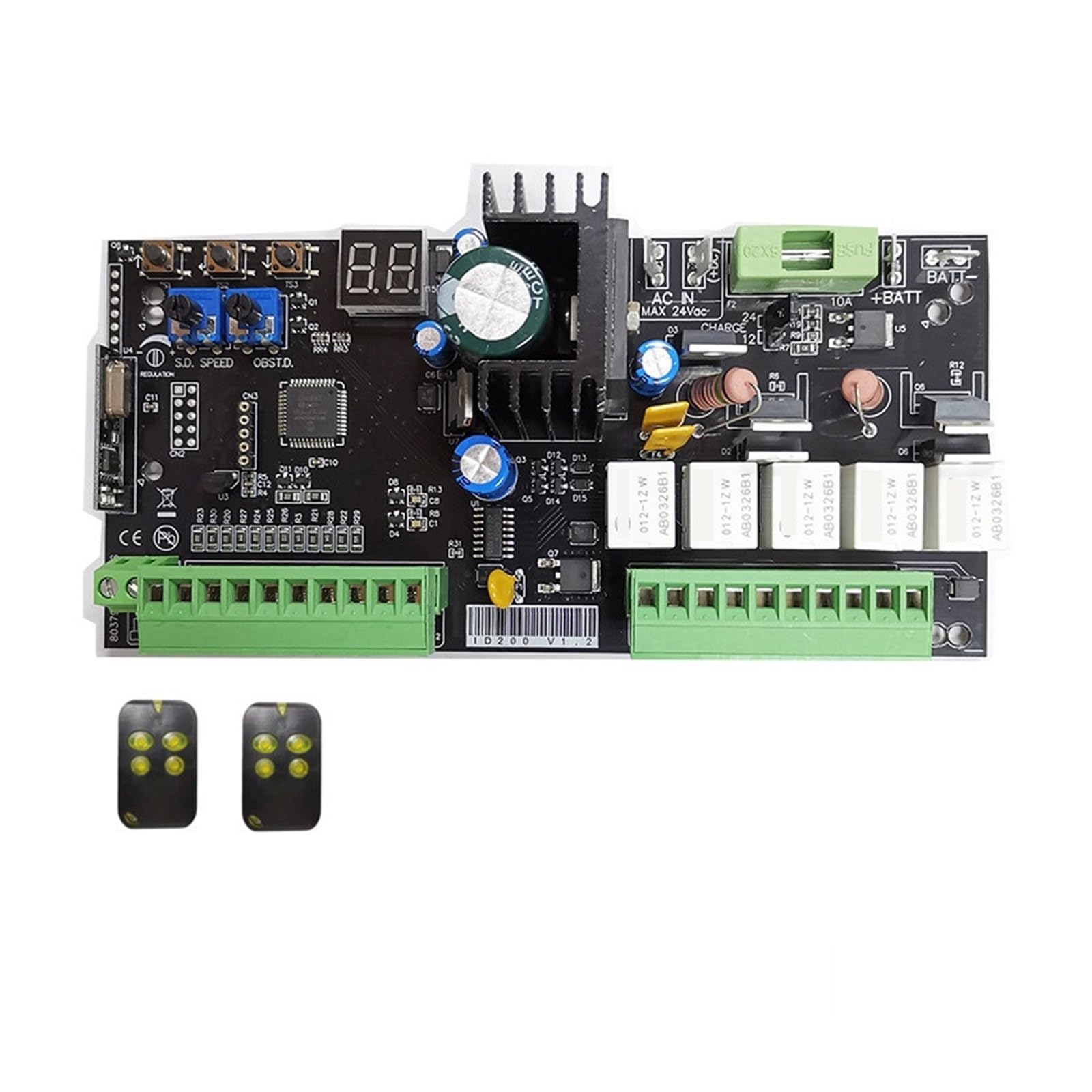 Elektrischer TüRöFfner, Universal Typ 12V/24V Bord for Automatische Doppel Arme Schaukel Tor Opener Control Board Panel Smart Control Center System(1 board 2 remtoe)