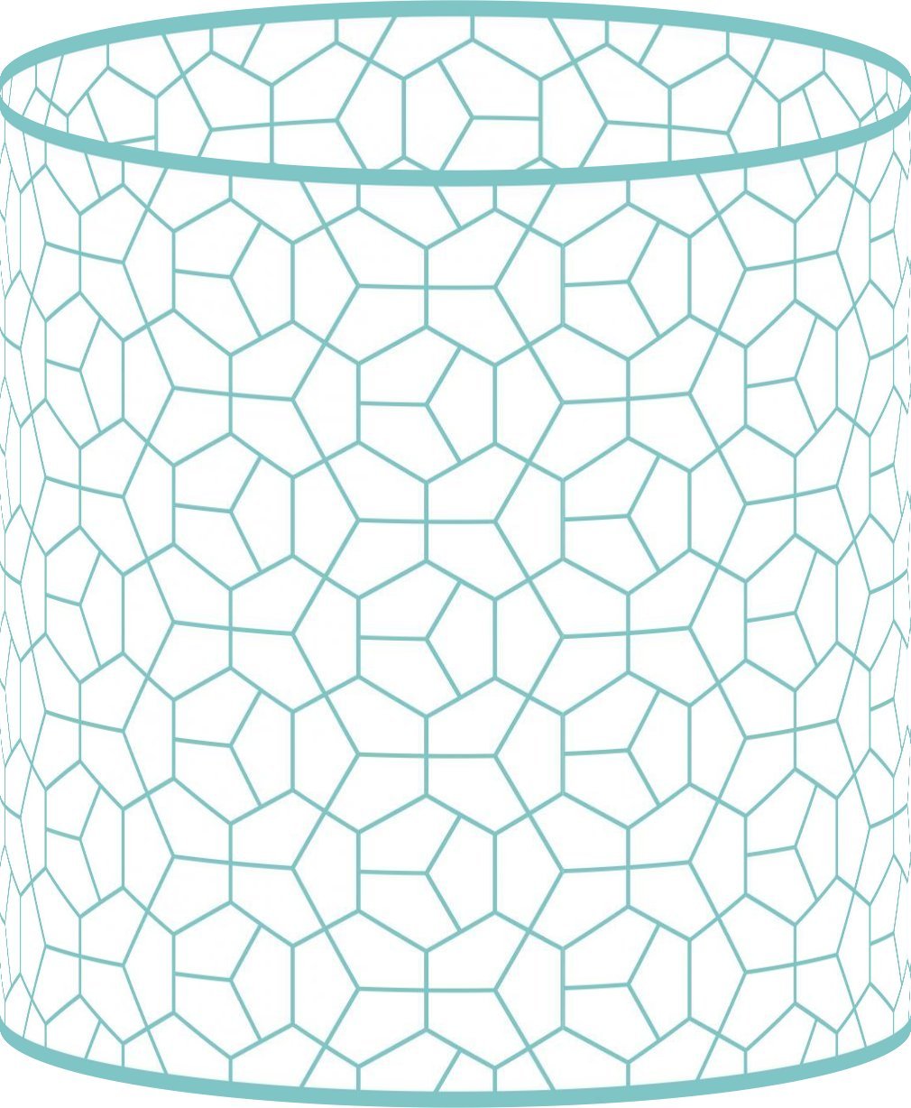 LampPix 10.00 Inch Table Lamp Shade - Modeco Hex Aqua Canvas Desk Lampshade (Uno Fitting)