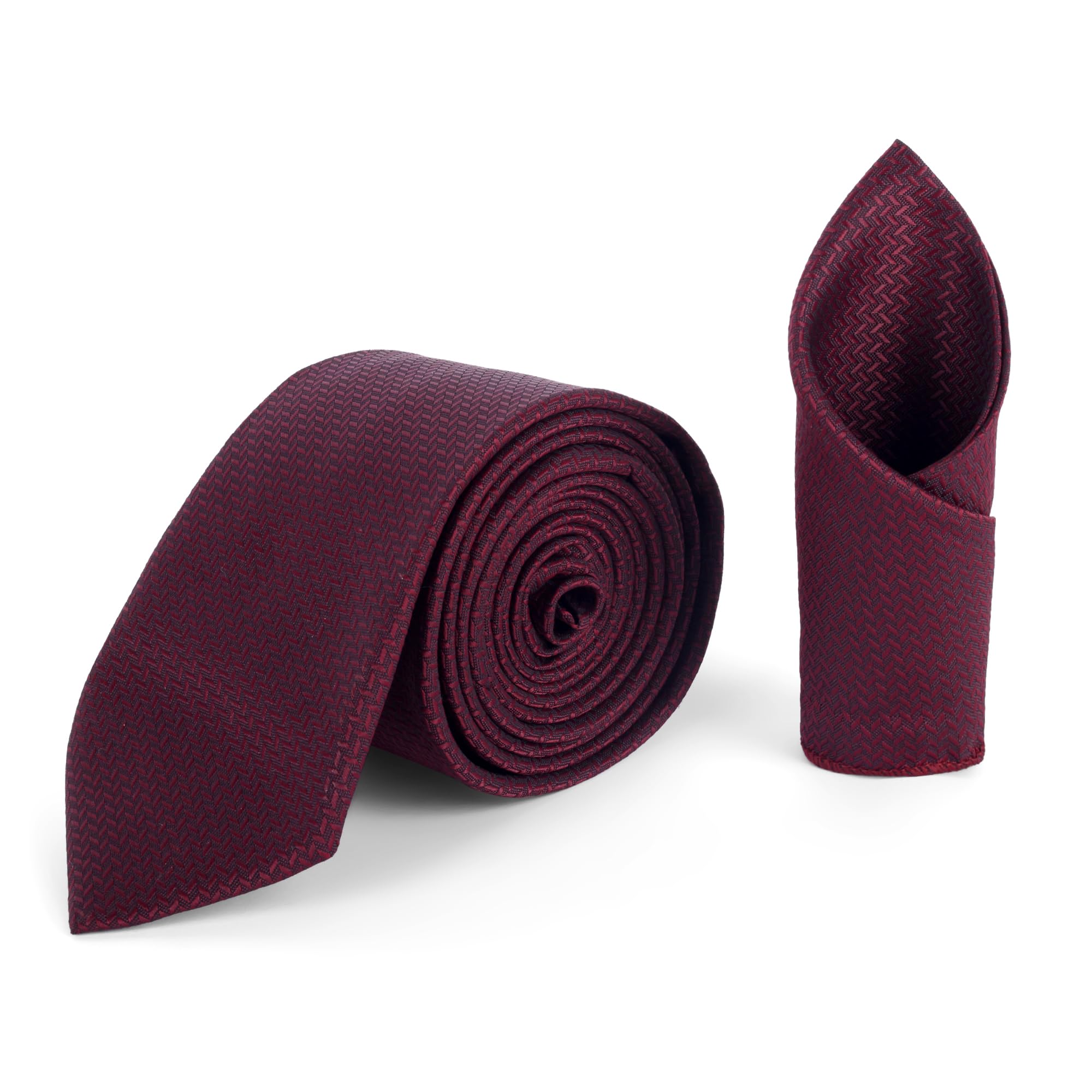 Formal Necktie for Men with Pocket Square, Mens Plaid Silk Necktie Gift Set for Men, Casual Formal Classy Tie