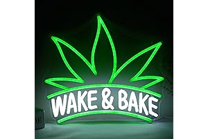 Dimmable Wake And Bake Weed Neon Sign For Enthusiasts