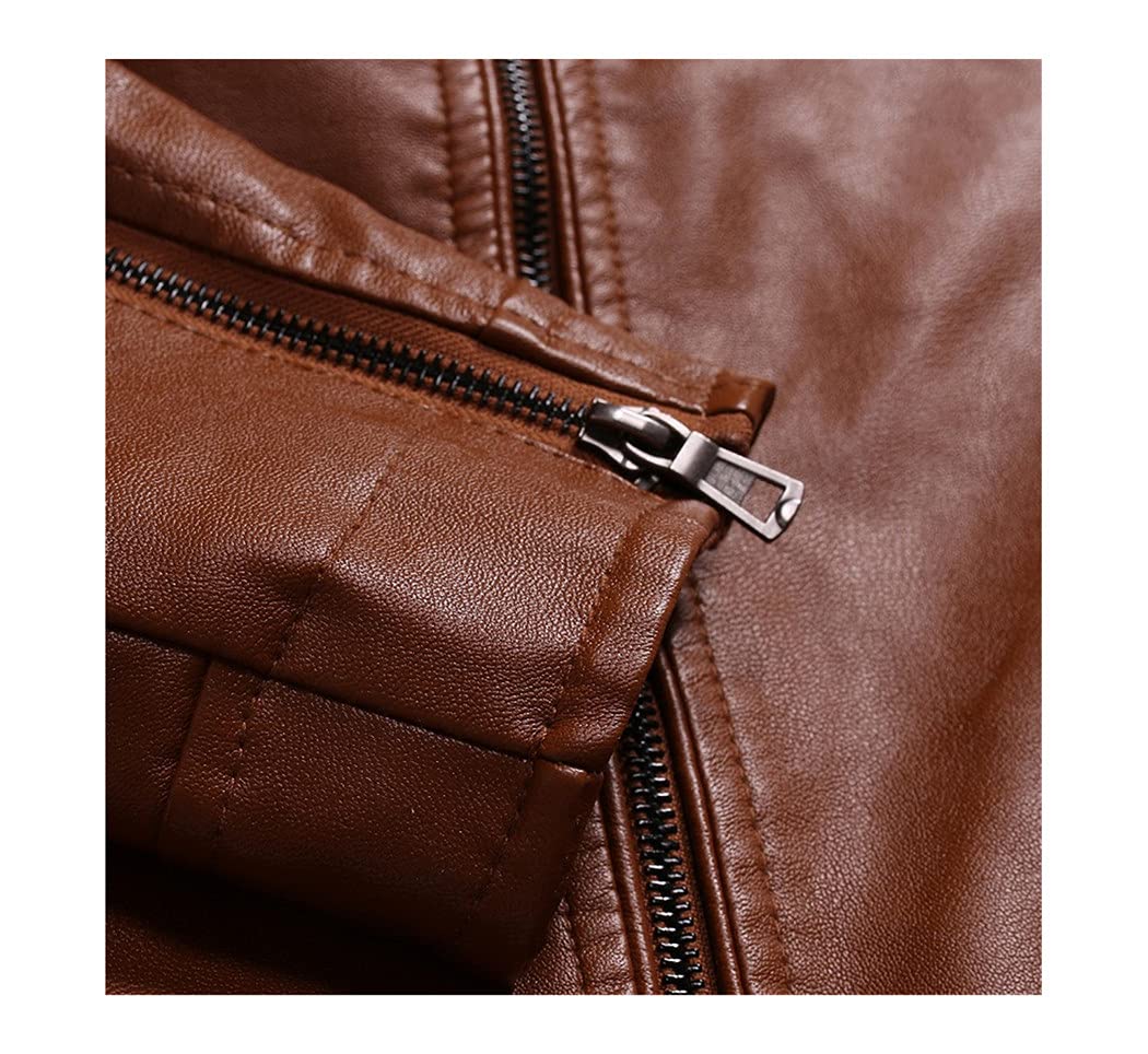 Chaqueta de cuero para hombre, estilo motero, primavera, otoño, tendencia, abrigo de cuero para motocicleta