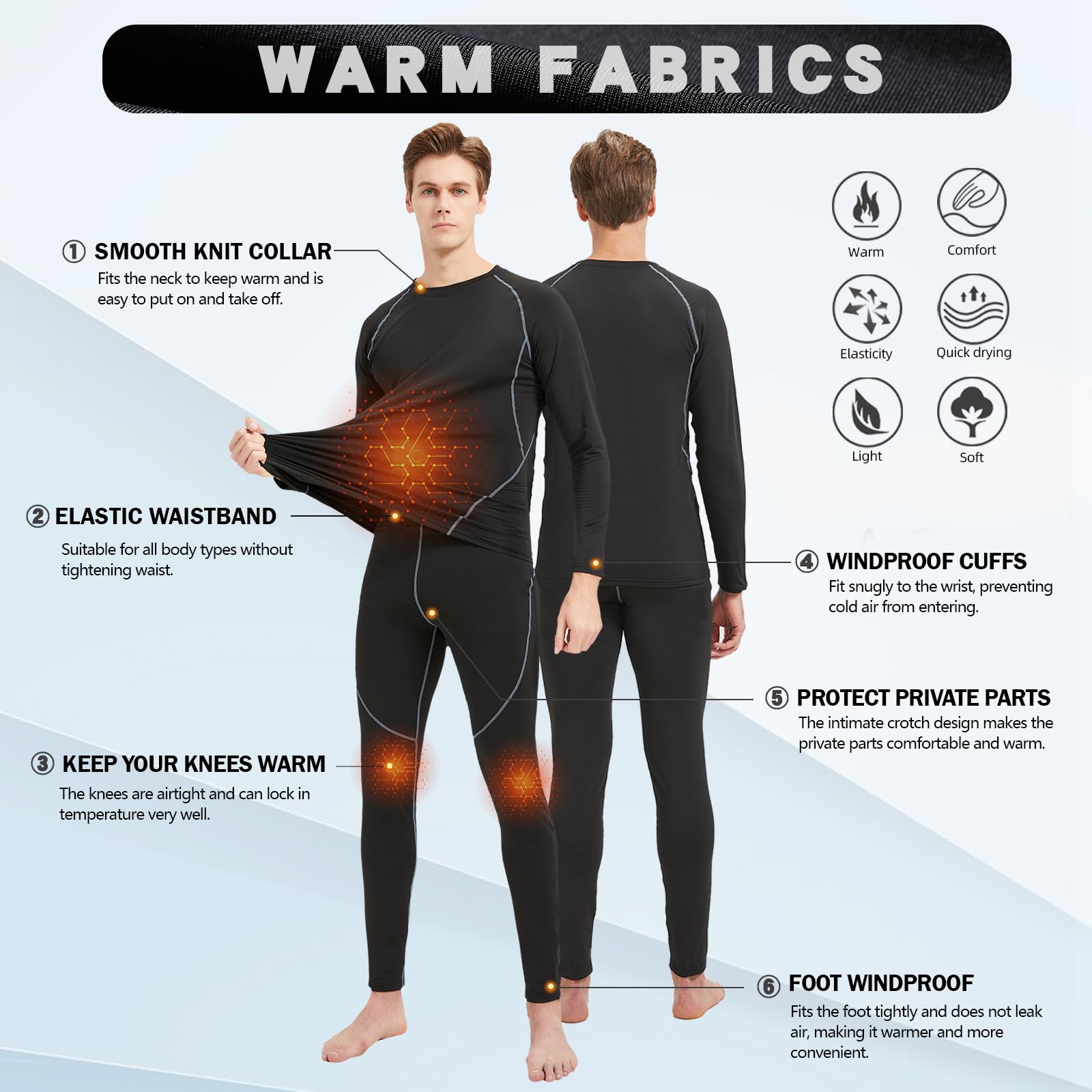 ZDQ Intimo Termico Uomo Set Intimo Invernale da Sci Intimo Funzionale Traspirante Biancheria, Taglie S-XXL