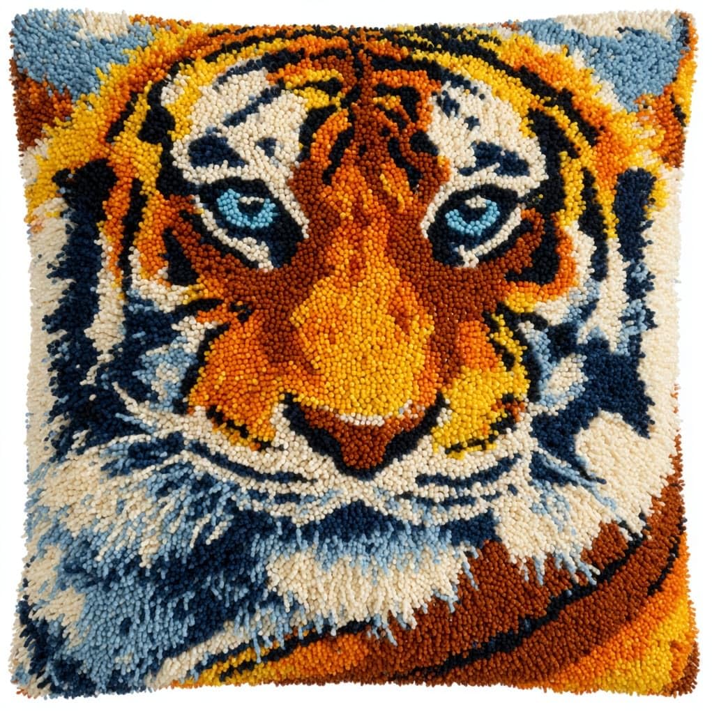 WallustrioaW DIY Latch Hook Kits for Adults,Cute Tiger