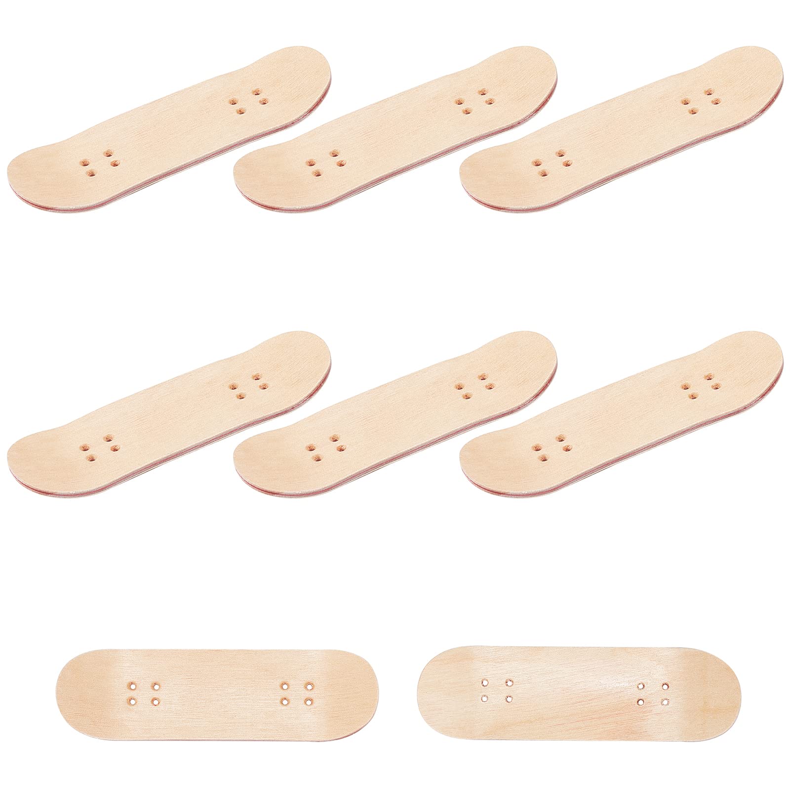 FINGERINSPIRE 8Pcs Mini Skateboard Tiny Maple Wooden Fingerboard Finger Skateboards Accessories with Plastic Box Reduce Pressure Kids Gifts Party