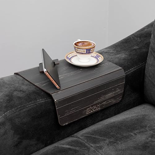 Miniatura 4 de Bandeja de brazo de sofá bandeja de sofá flexibleplegable soporte de taza de sofá y teléfono mesas de bandeja mesa de brazo de sofá mesa auxiliar