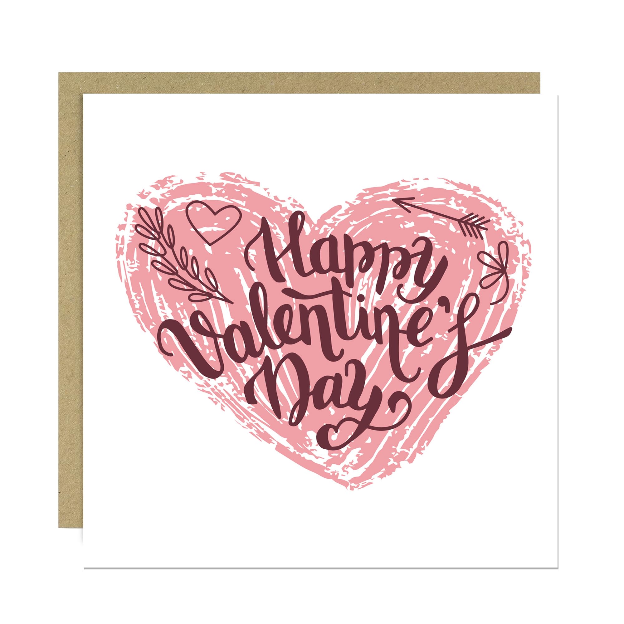 RED OCEAN Happy Valentines Day Card, Valentines Day Card With Kraft Envelope, Valentines Card For Him, Valentines Card For Her, Card For Husband Wife Boyfriend Girlfriend