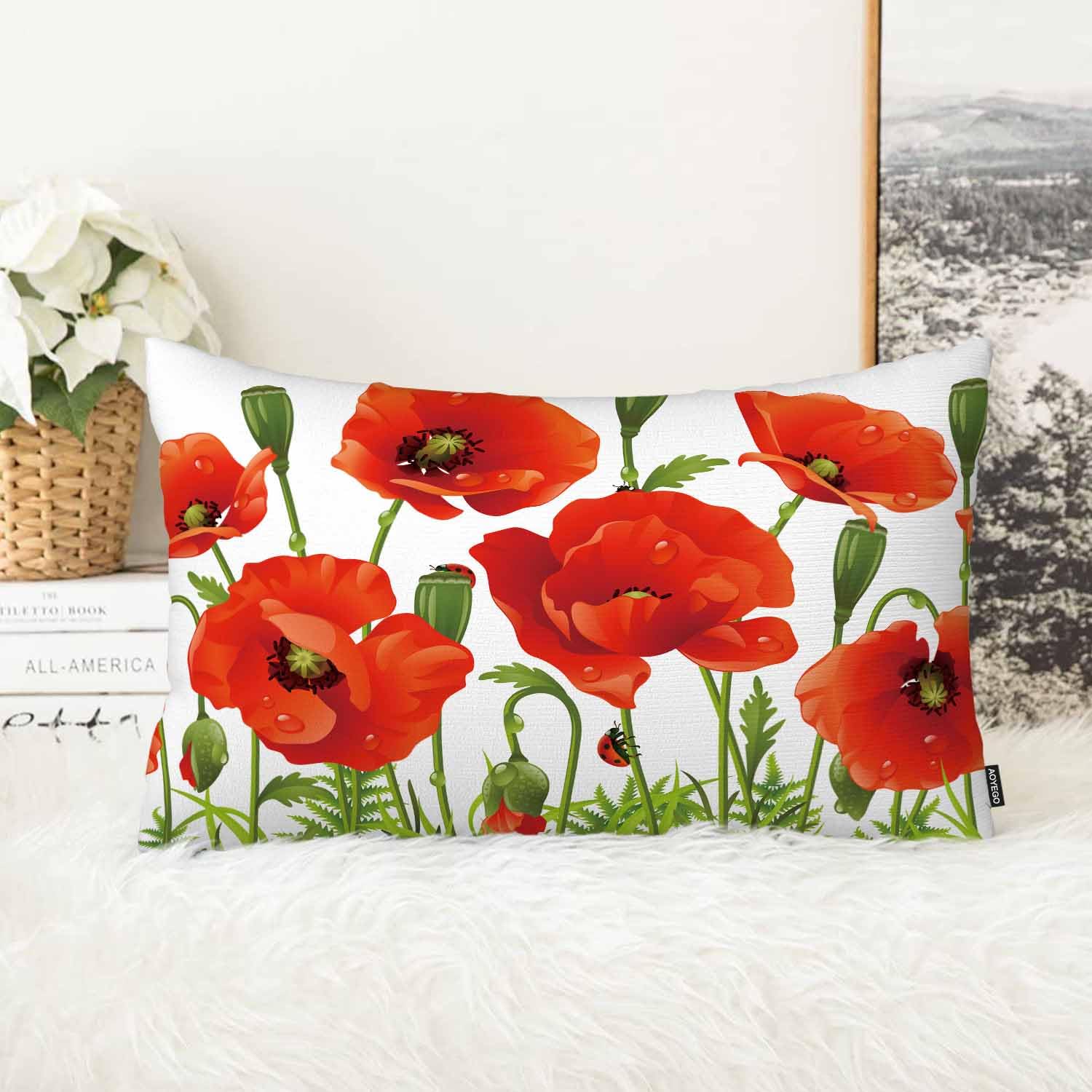 Federe Cuscini Divano 60x60 cm 3D Stampa Rosso 2 Pezzi