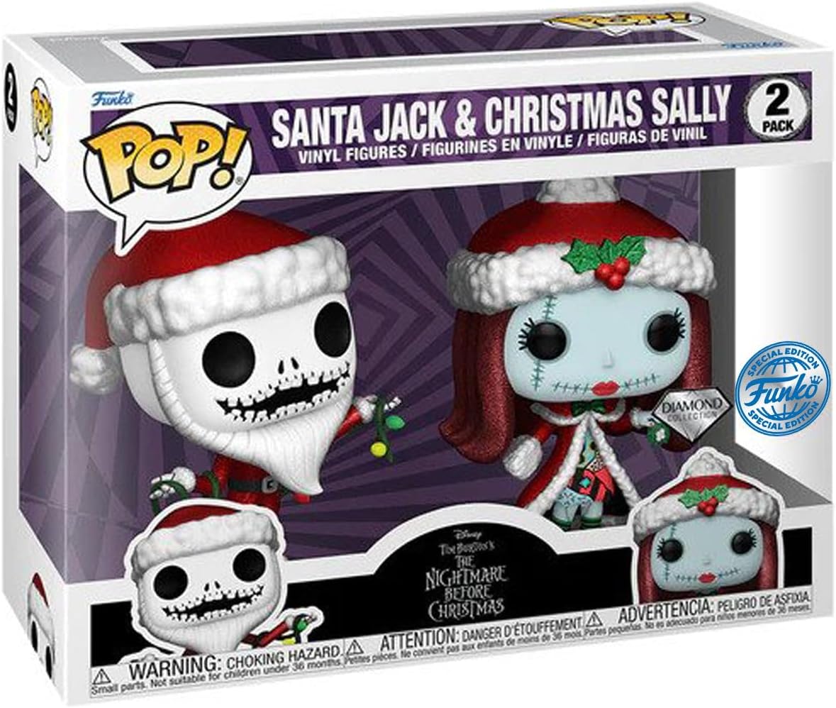 Funko Pop! Disney: NBC Nightmare Before Christmas - Santa Jack & Sally *Diamond* 2-Pack Shop Exclusive