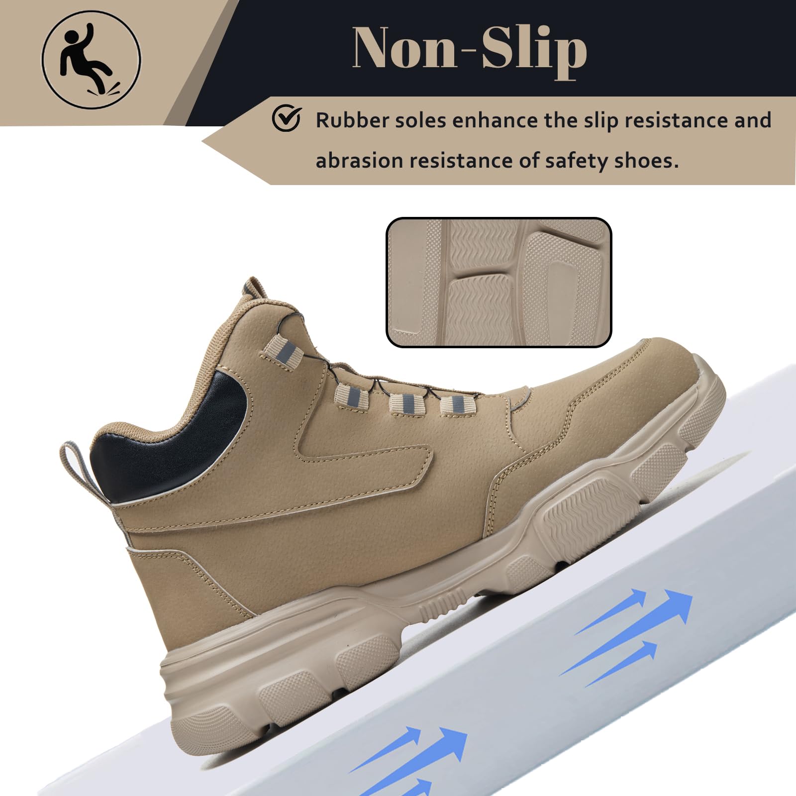 Scarpe Antinfortunistiche Uomo Donna Impermeabili Scarpe da Lavoro con Punta in Acciaio Leggere Stivali di Sicurezza Antiscivolo Scarpe Sicurezza