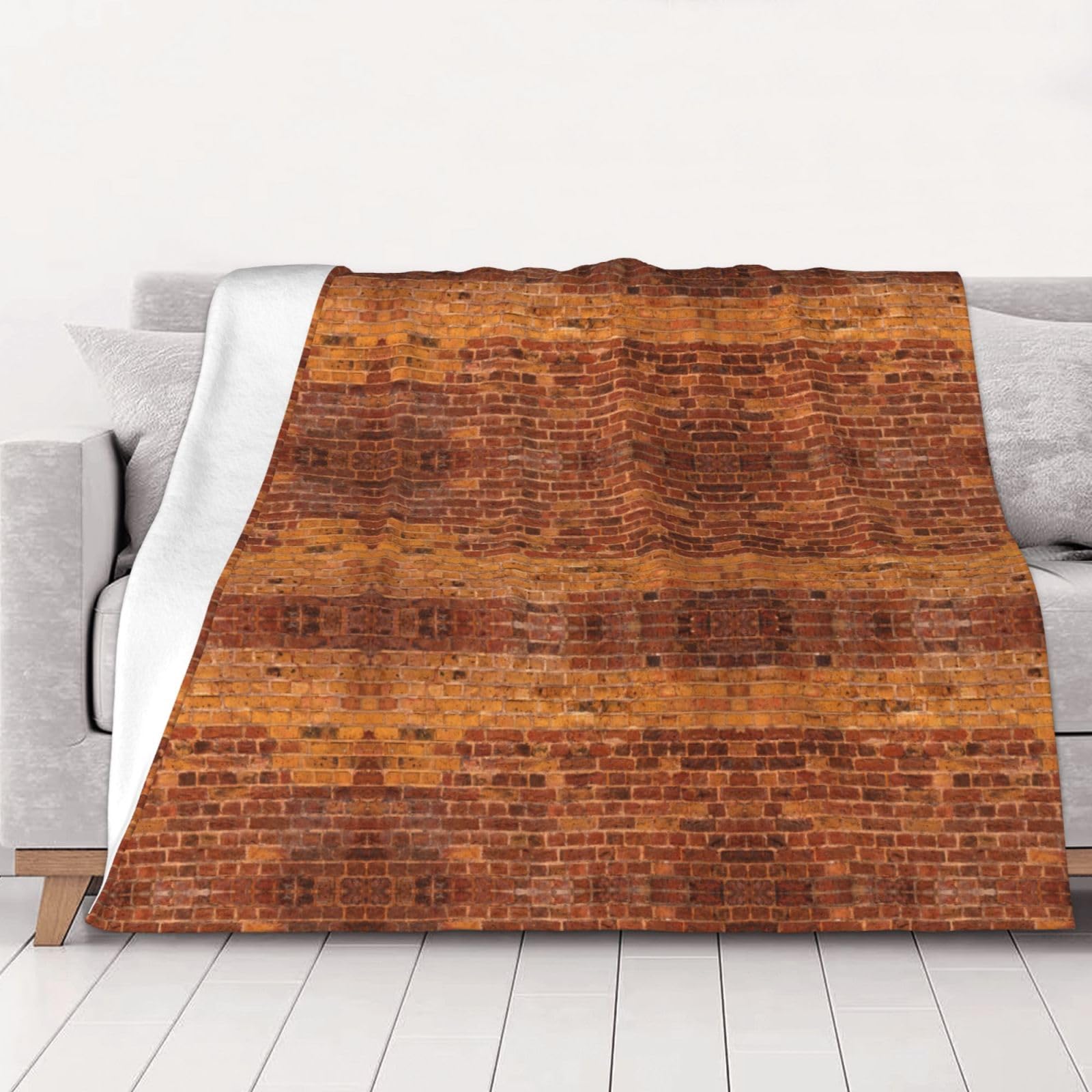 Couverture mur de briques 152x203 cm plaid doux lavable toutes saisons pour lit et canapé