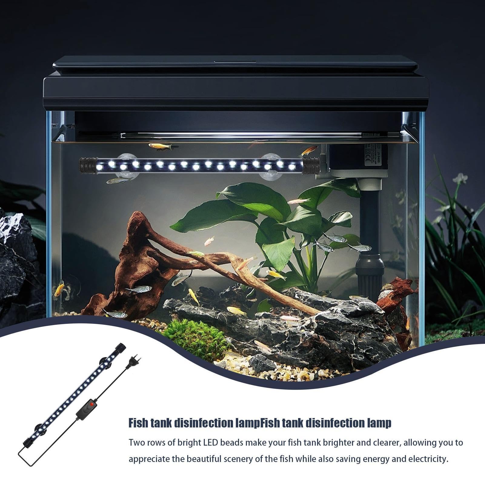 Luce LED Per Acquario, Illuminazione Per Acquario A Striscia LED Sommergibile | Striscia Luminosa A LED Per Acquario,Luci Subacquee Per Decorazioni