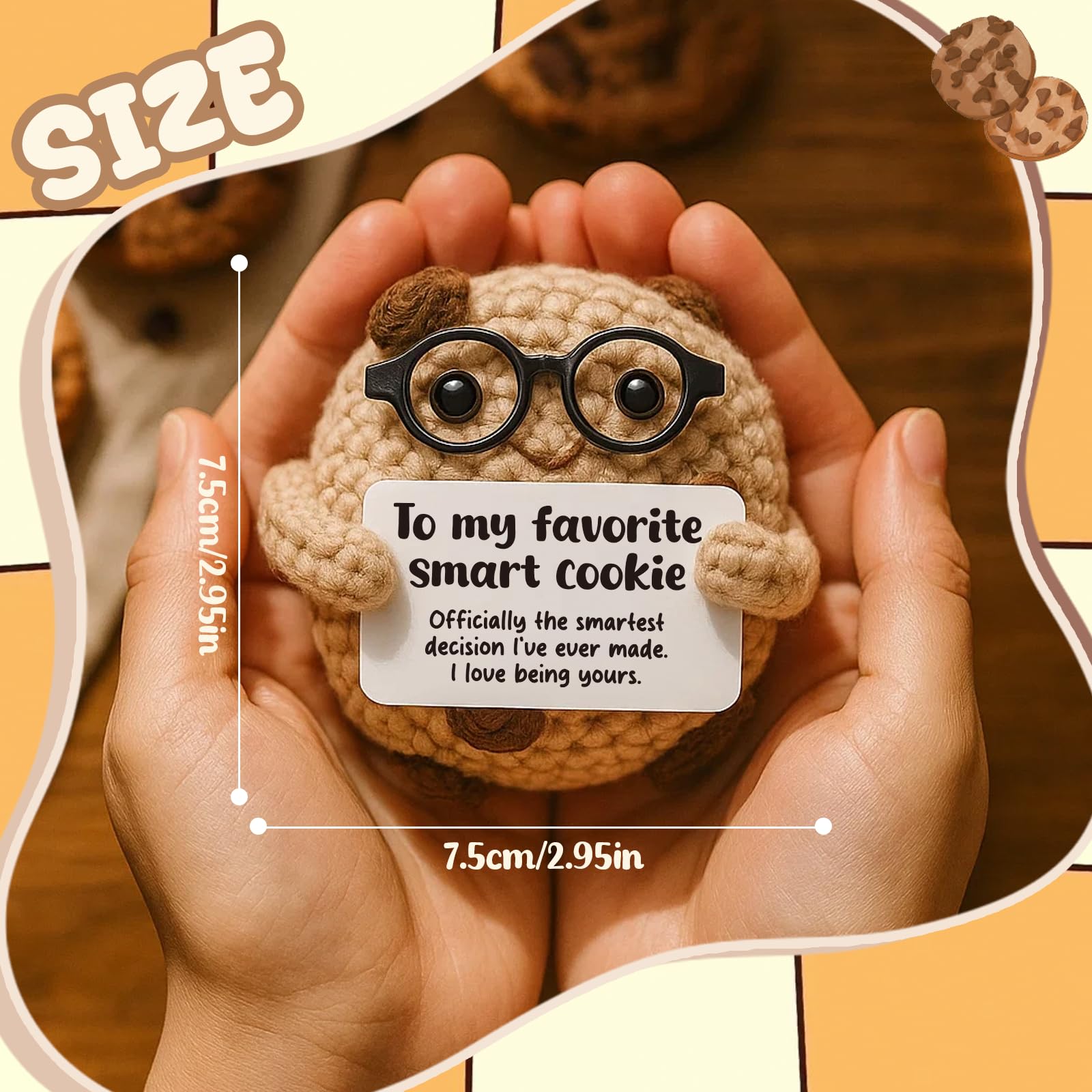 for him, Boyfriend's Birthday Present—a Cute “I Love You” Gift from Girlfriend to Boyfriend, Romantic Keepsake—a Crocheted Eggplant plushie for Men Named “Smart Cookie.”