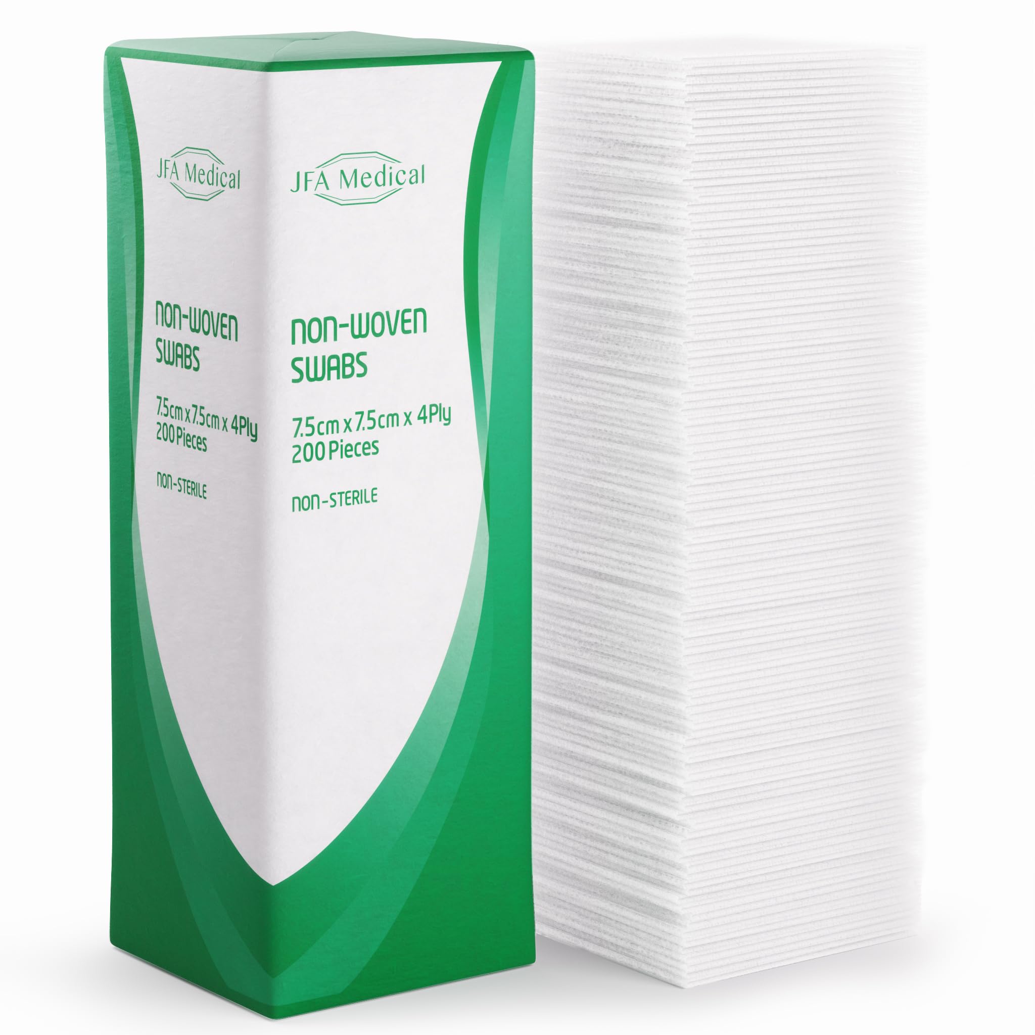 – JFA Medical Premium Non-Woven Gauze Swabs 7.5cm x 7.5cm - Pack of 200