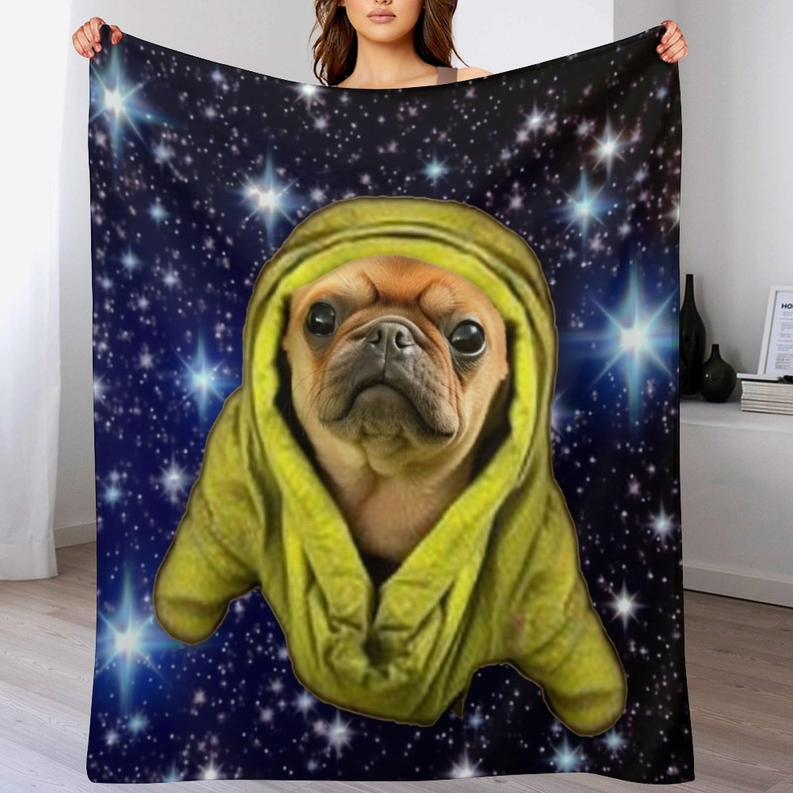 Couverture polaire pour lit 180x200cm anti-froid motif chien