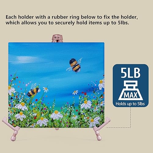 Miniatura 10 de Caballete de exhibición instantánea de mesa de 14 pulgadas de alto, caballete de trípode pequeño de acero negro con soportes ajustables para