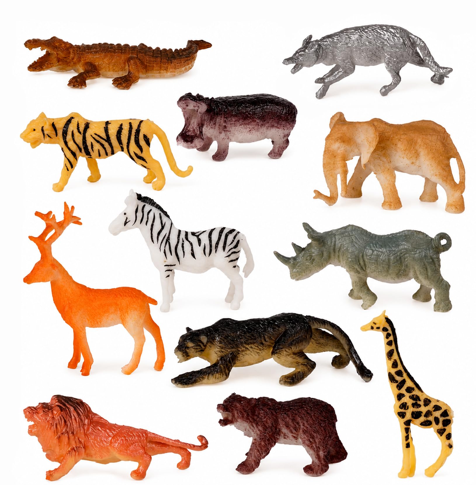 HDFHDF 12 PCS Mini Beasts for Kids Small Insect,Minibeasts Children's Early Education Toys, Decorative Simulated Plastic Ornaments Educational Aids, Parties (12pcs Wildlife) — image 1