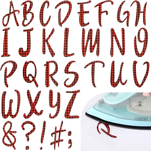 279 letras de graduación termo-adhesivas de 2 pulgadas A-Z, letras de transferencia, letras de medias de Navidad, letras para planchar en flocado,