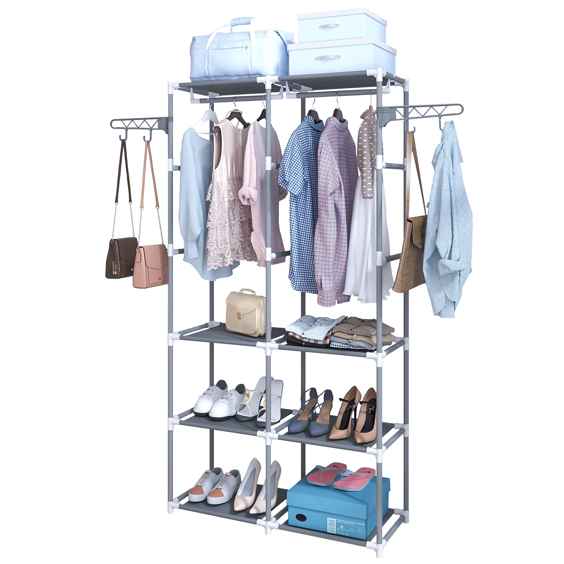 Buy MOYIPIN Double Row Coat Rack Stand Free Standing Hall Tree with