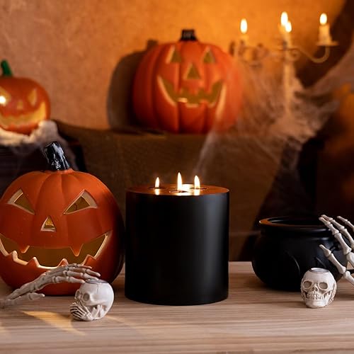 Miniatura 10 de MOZEAL Vela extra grande de 3 mechas de color rojo oscuro, 6 x 6 pulgadas, sin perfume, sin goteo, sin humo y de combustión limpia. Aproximadamente