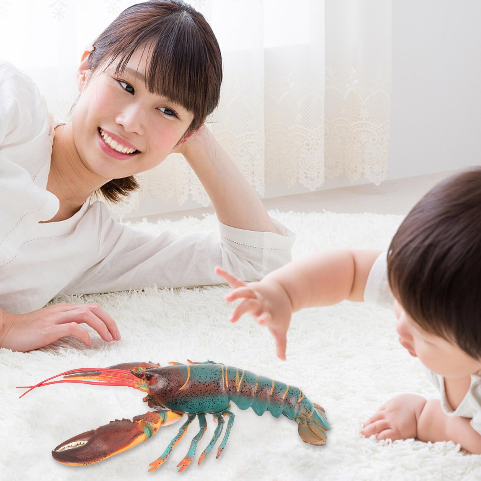 Giocattolo a Forma di Aragosta in Plastica Resistente, Decorazione Realistica per Interni, Modellino Artigianale Leggero e Portatile, e Ambienti Domestici