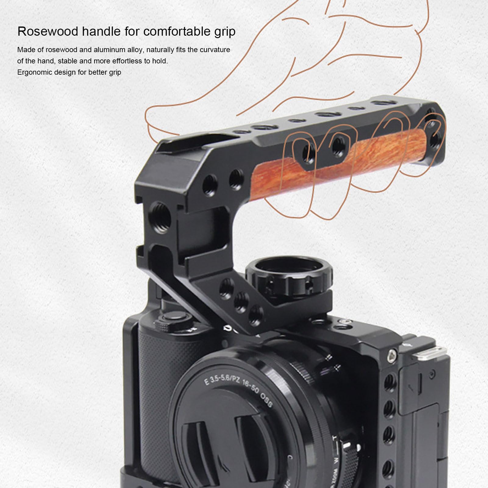 Maniglia Superiore per Rig per Fotocamera in Alluminio di Alta qualità con Opzioni di Montaggio Versatili, Adatta per Riprese All'aperto