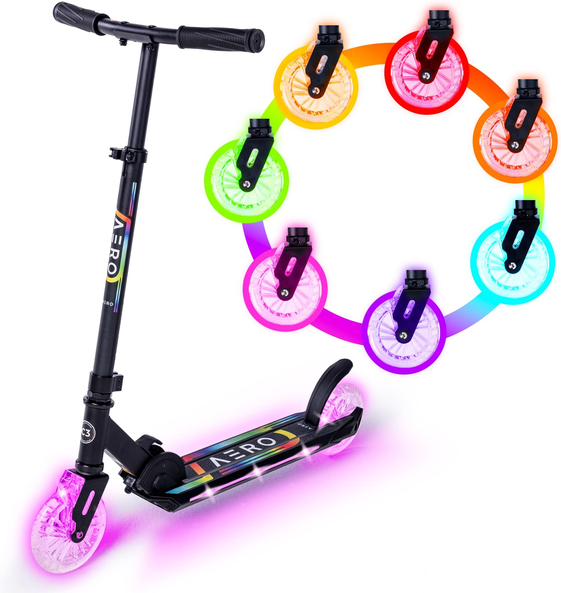 Aero C3 Wheel Kick Scooter for Kids Ages 612 or 712 or 810 or 812