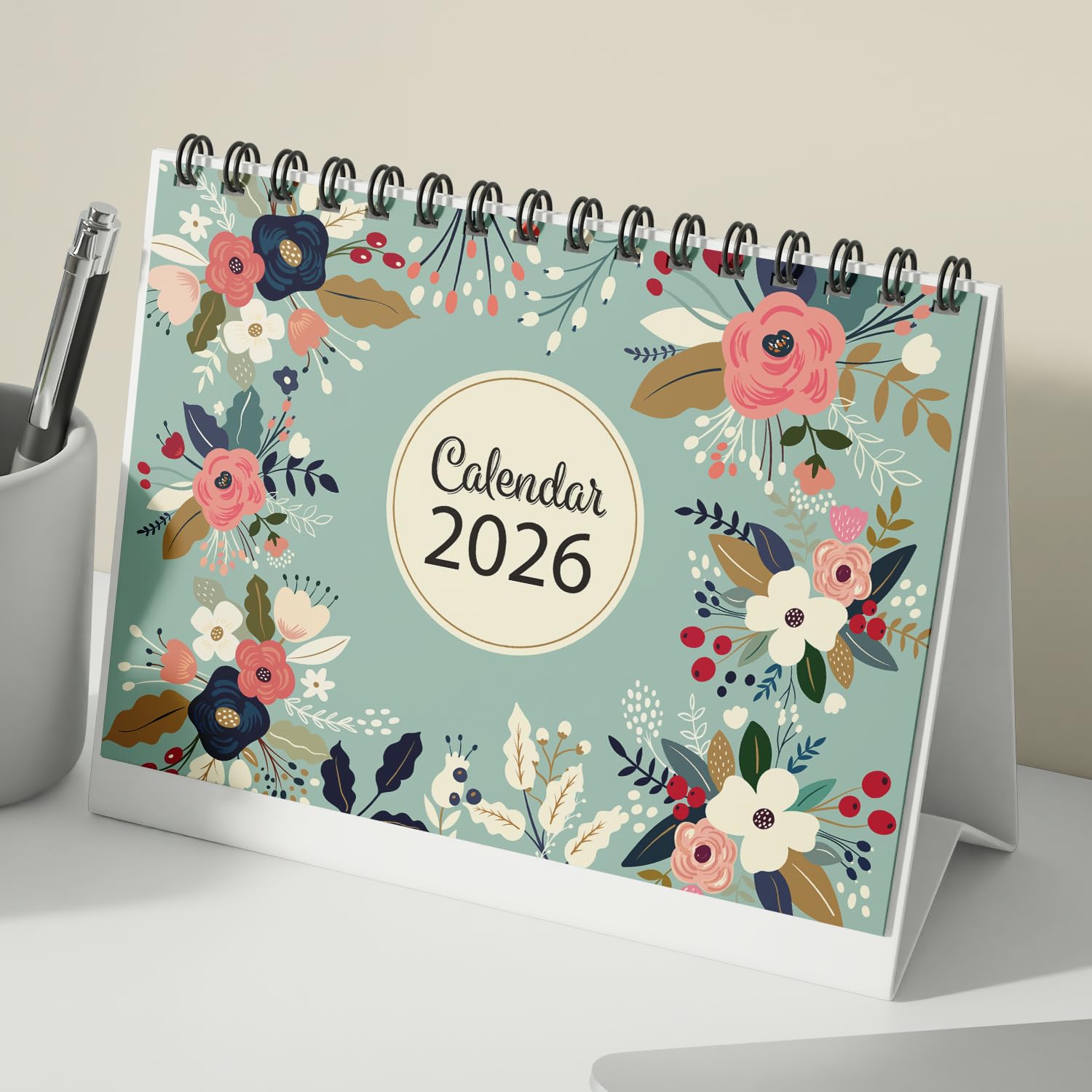 Sponsored Ad - January - December 2026 l Floral Desk Calendar l With inspirational quotes -12 Months l Includes notes section l 170 gsm l Planning, Tracking & Scheduling l Black Wiro