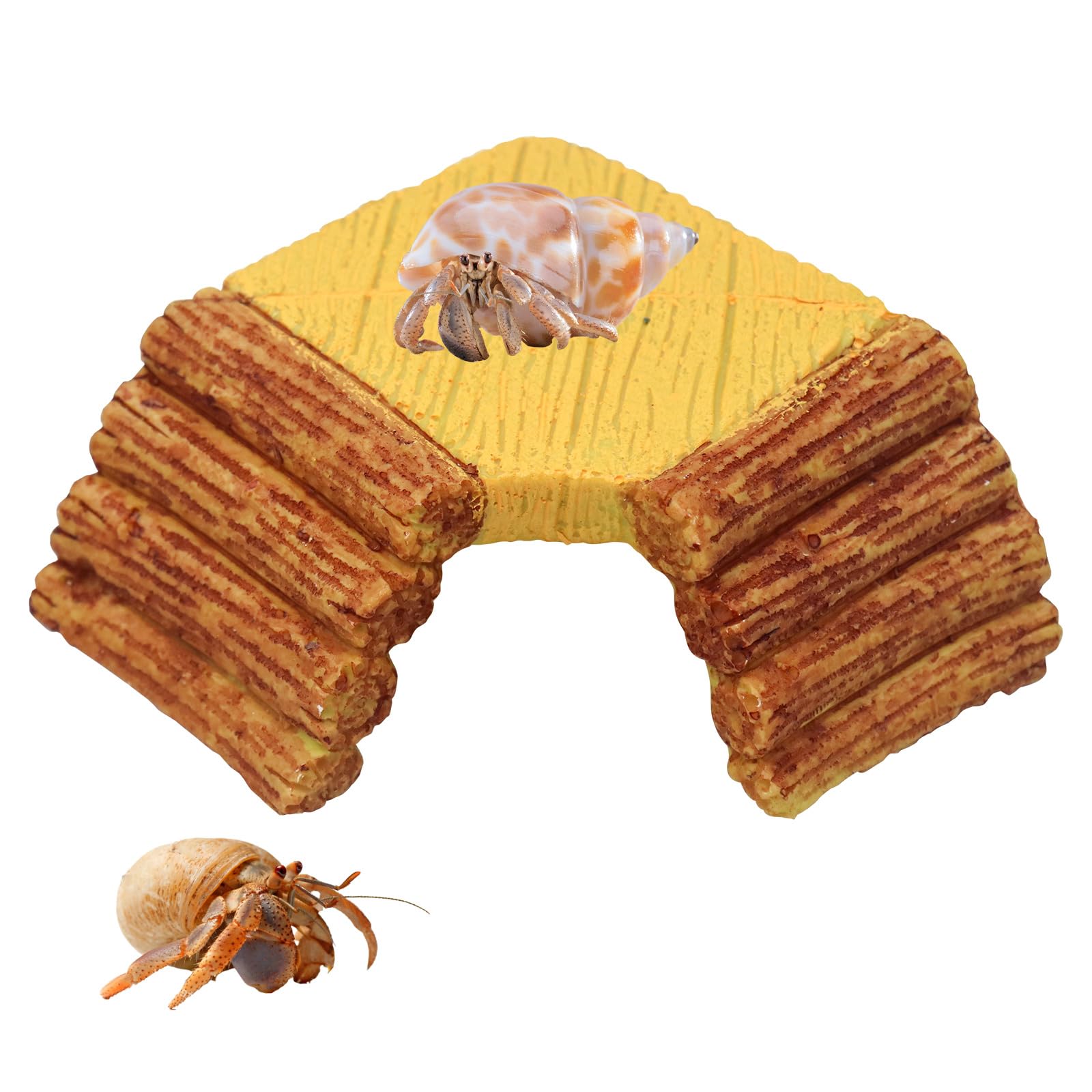 Hermit Crab Climbing Toy, Resin Simulation Tree Reptile Hide Cave, Tank Aquarium Terrarium Decorations, Habitat Decor for Reptile Lizard Hermit Crab Bearded Dragon Gecko Turtle Frog