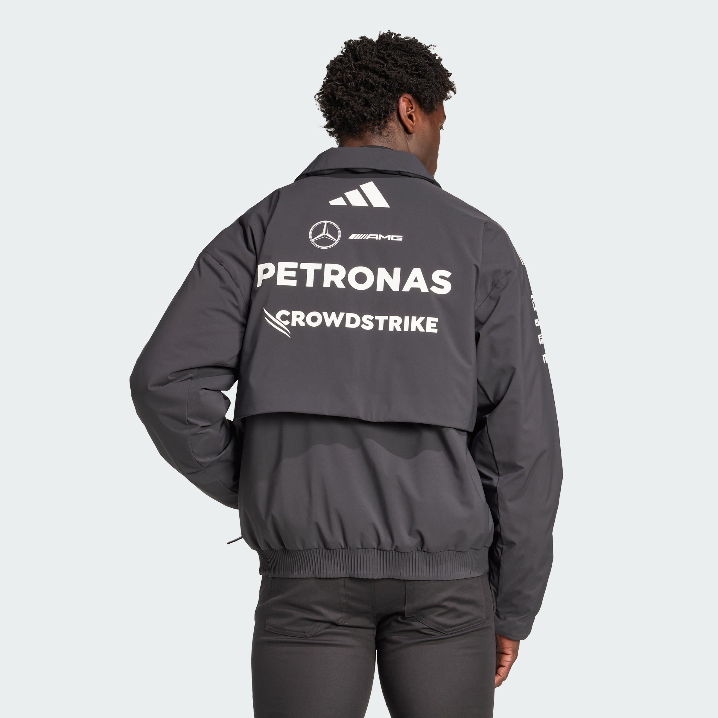 adidas Mężczyźni MERCEDES - AMG PETRONAS FORMULA ONE TEAM TEAM JACKET MEN, Black/White, M