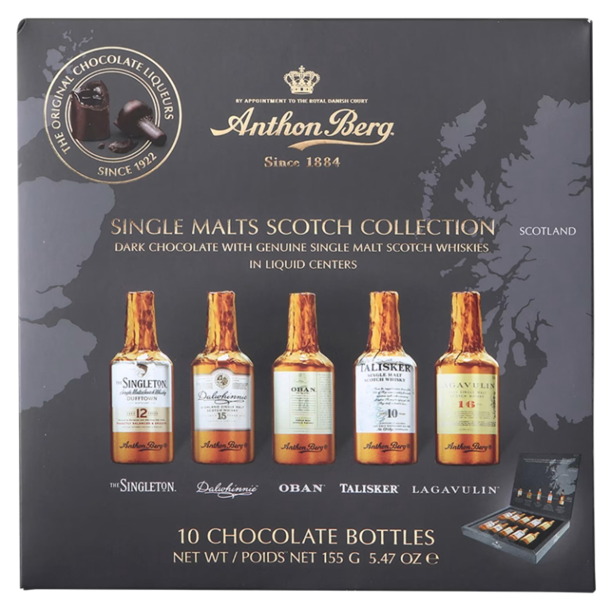 usy Bundle für A.Berg Schokolade Whisky Fläschchen 3er Pack (3x155g Packung) + usy Block