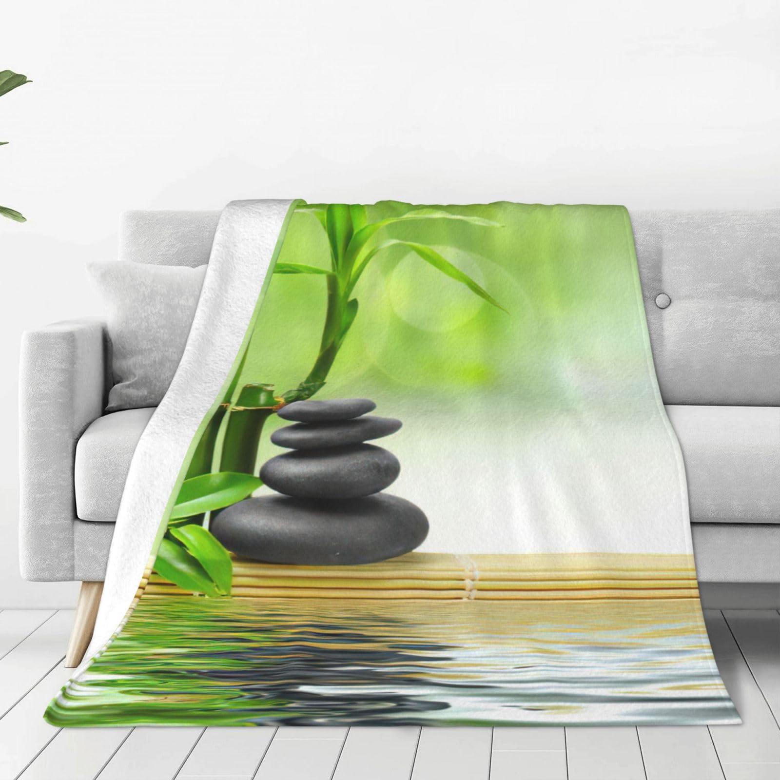 Couverture polaire bambou douce et chaude plaid pour lit de chambre