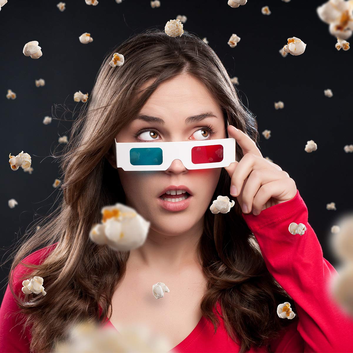 jojofuny 3-delige sets draagbare 3D-bril met kartonnen frame anaglyfen