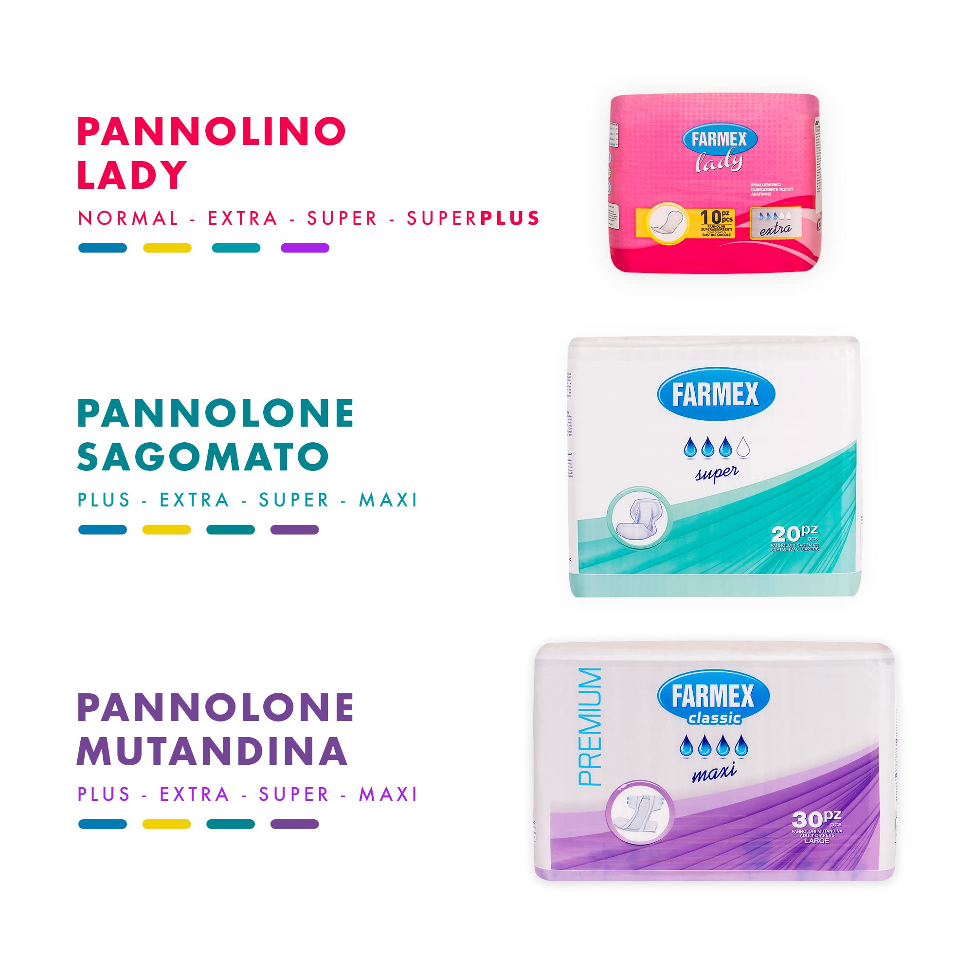 Farmex Lady Super bandaże na nietrzymanie moczu, lekkie, dyskretne i wygodne, 10 sztuk