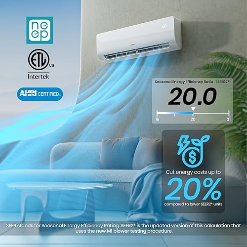 Miniatura 3 de TOSOT Aire acondicionado mini-Split de 18,000 BTU, sistema de calefacción de unidad de CA con inversor sin conductos habilitado para Wifi,