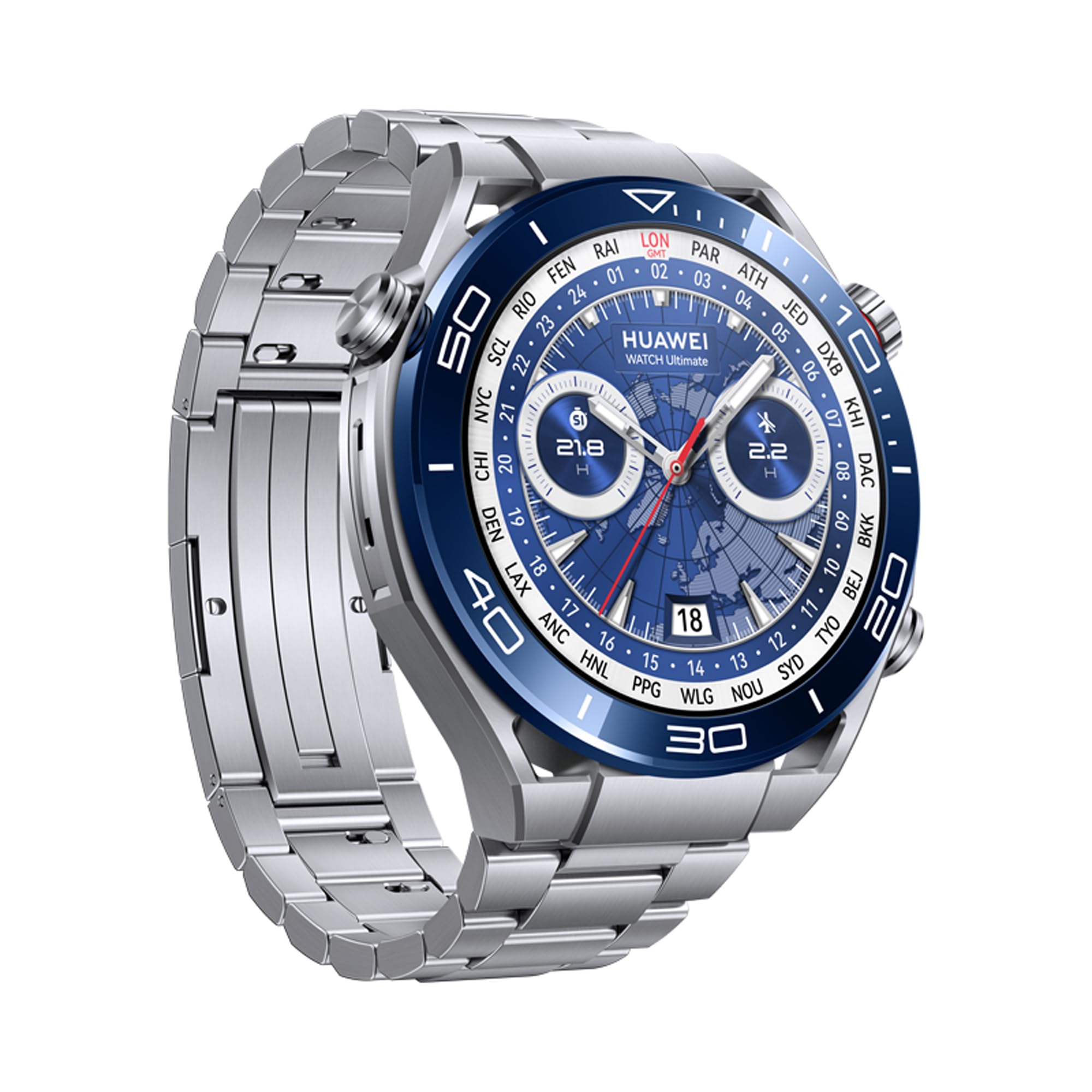 HUAWEI WATCH Ultimate Smartwatch, Innovativa lega Liquid Metal, Immersione fino a 100m, Nuova modalità Spedizione, 14 giorni di autonomia, SpO2, Compatibile con Android & iOS, Versione italiana, Blu