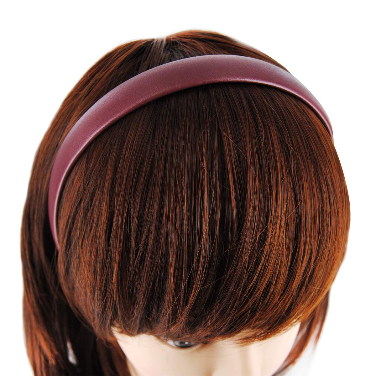 axy HR27CS Classic Vintage Leather Hair Band, wine red, 45 count (Pack of 1)