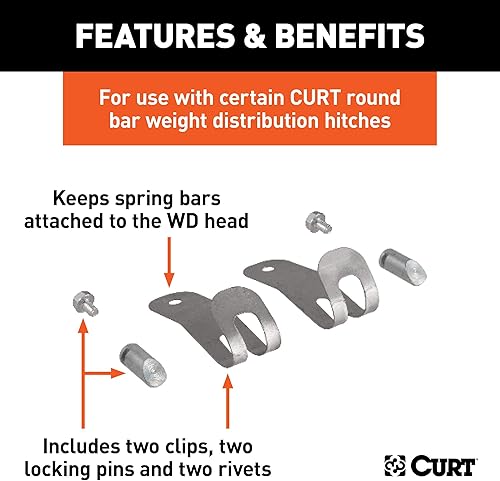 Miniatura 2 de CURT 17109 Retenedores de enganche de distribución de peso de barra redonda de repuesto